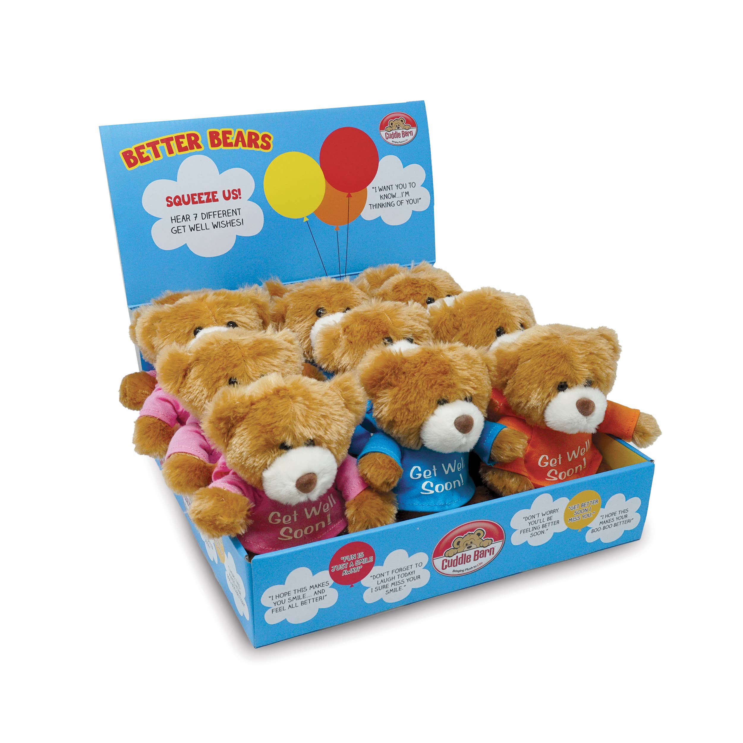Cuddle Barn, Inc. - Wholesale Stuffed/Plush Toy - Kids & Baby - Better Bears Squeezers (Get Well Sayings Hospital Gift)1