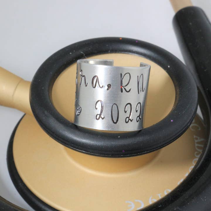 Personalized Nurse Graduation Gift with Stethoscope Tag #6 for wholesale by The Silver Diva