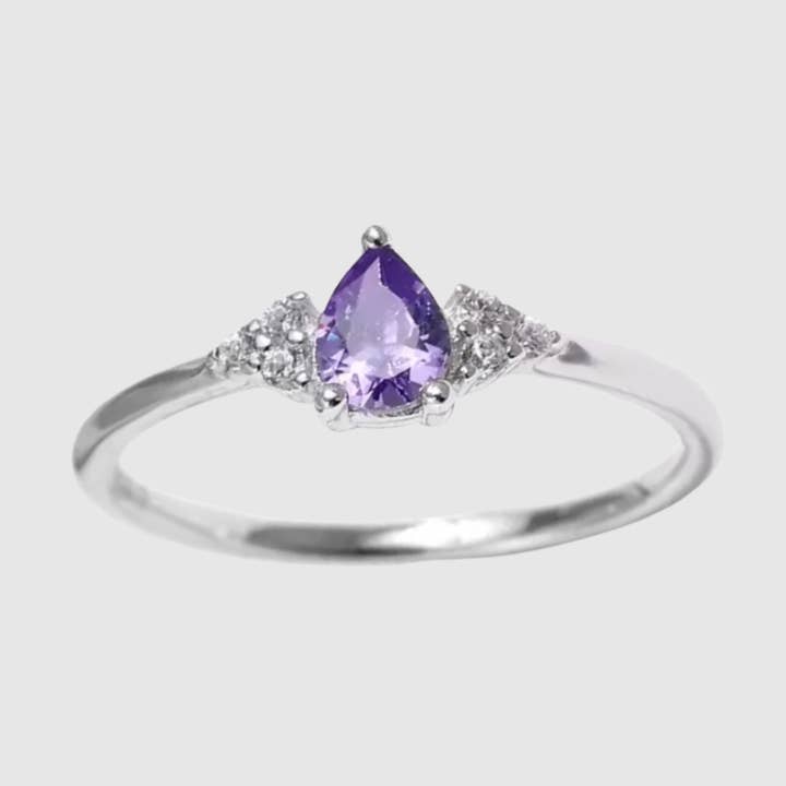 Dainty Amethyst Ring - 925 Sterling Silver - Gold & Silver for wholesale by Omen Bazaar LLC