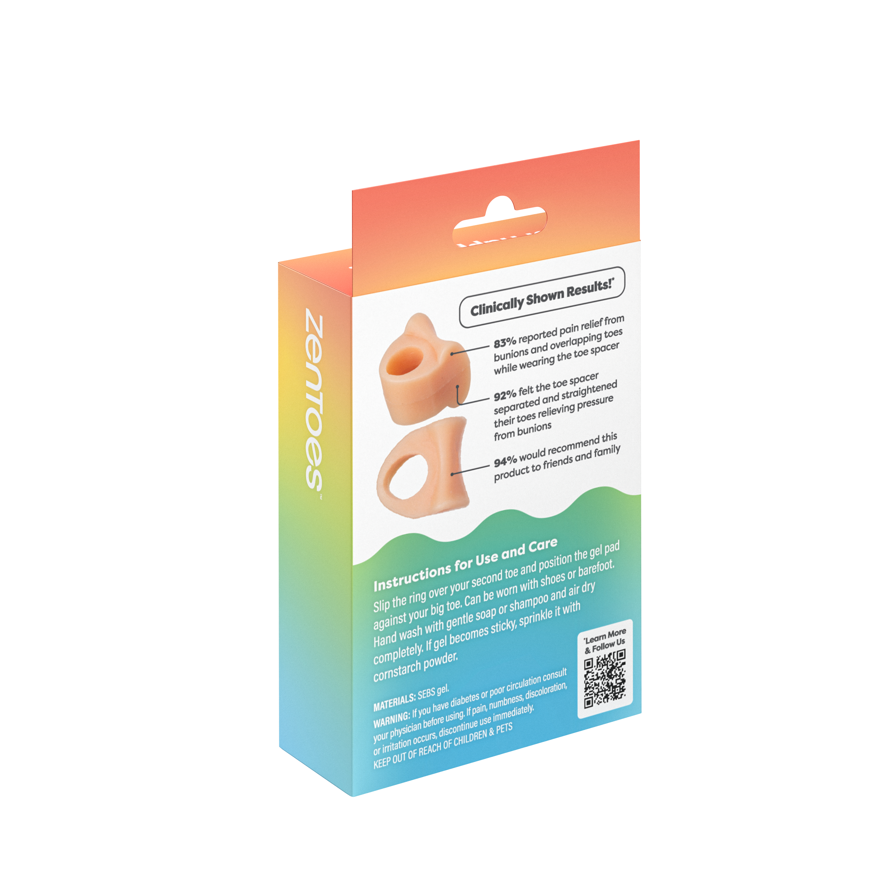 Single Loop Toe Separator, Bunion Corrector - Beige - 2 Pack for wholesale on Faire5