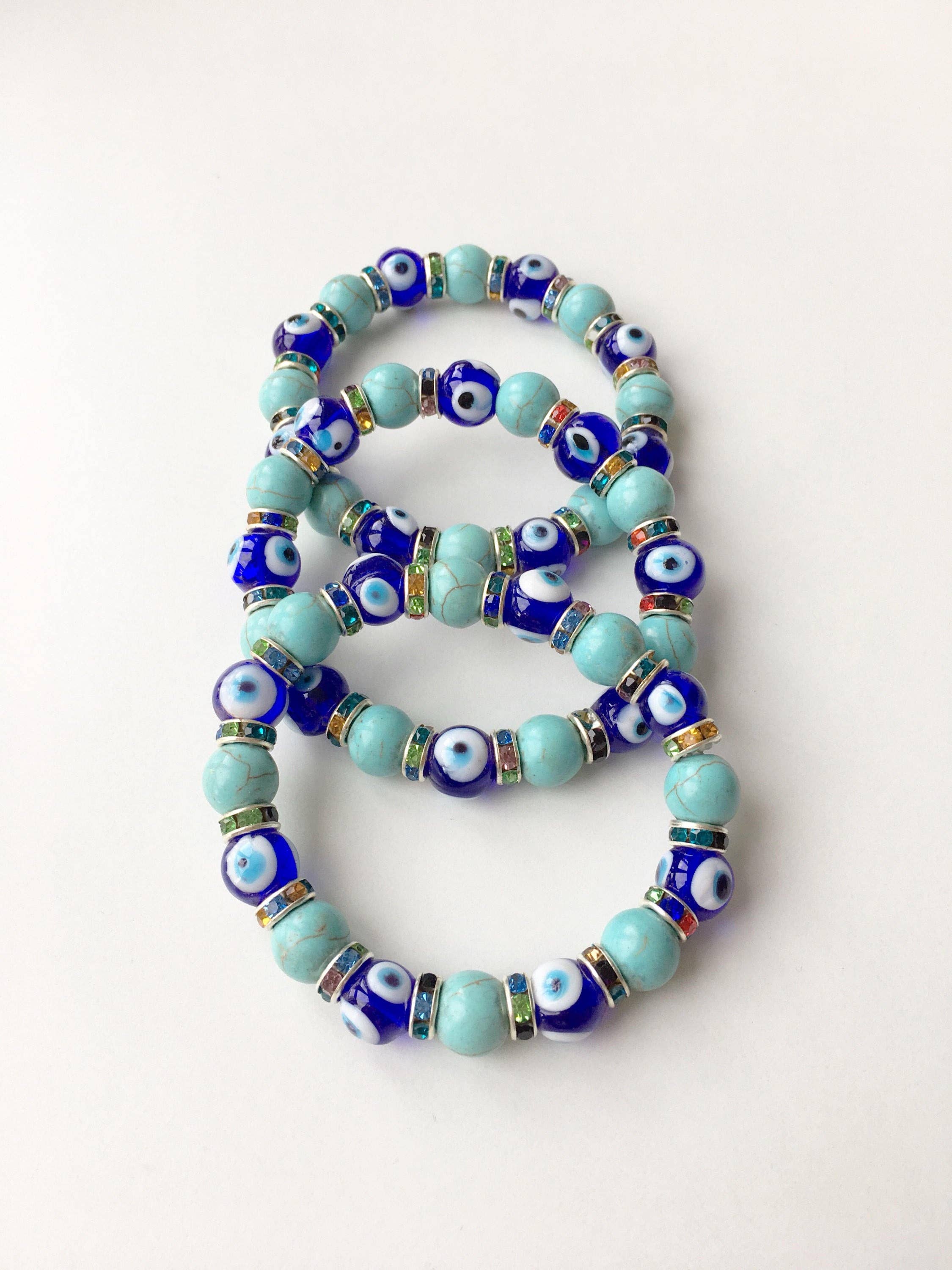 Evileyefavor – wholesale Beaded bracelet – Blue Evil Eye Bracelet, Stretch Glass Bead Bracelet5