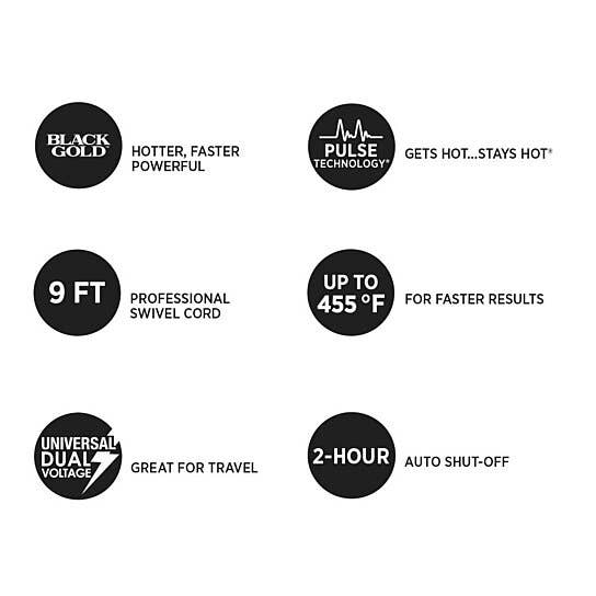 iTech361 - Vendita all'ingrosso Ferri per arricciatura/Arricciacapelli - HOT TOOLS - Ferro arricciacapelli affusolato professionale in oro nero9