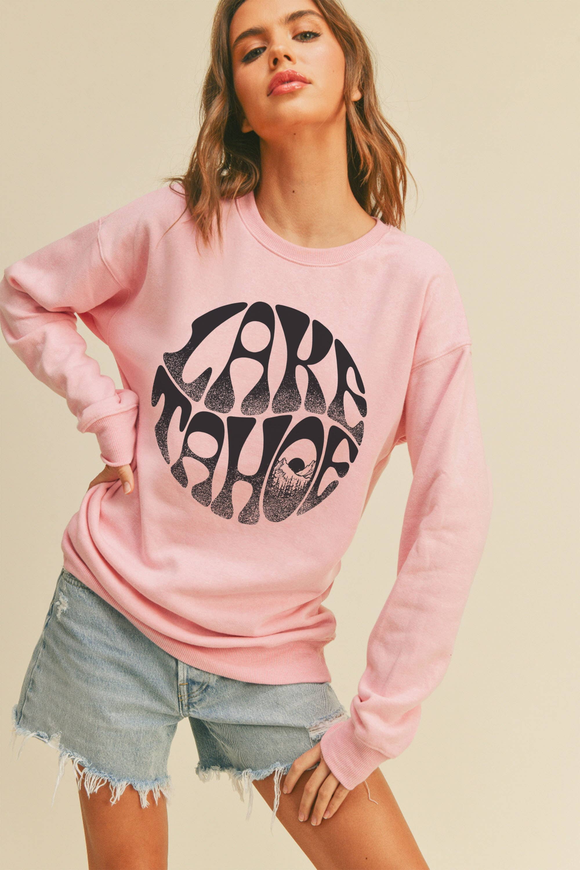 Honestee - Vendita all'ingrosso Felpa stampata - Donna - Felpa con grafica Lake Tahoe2