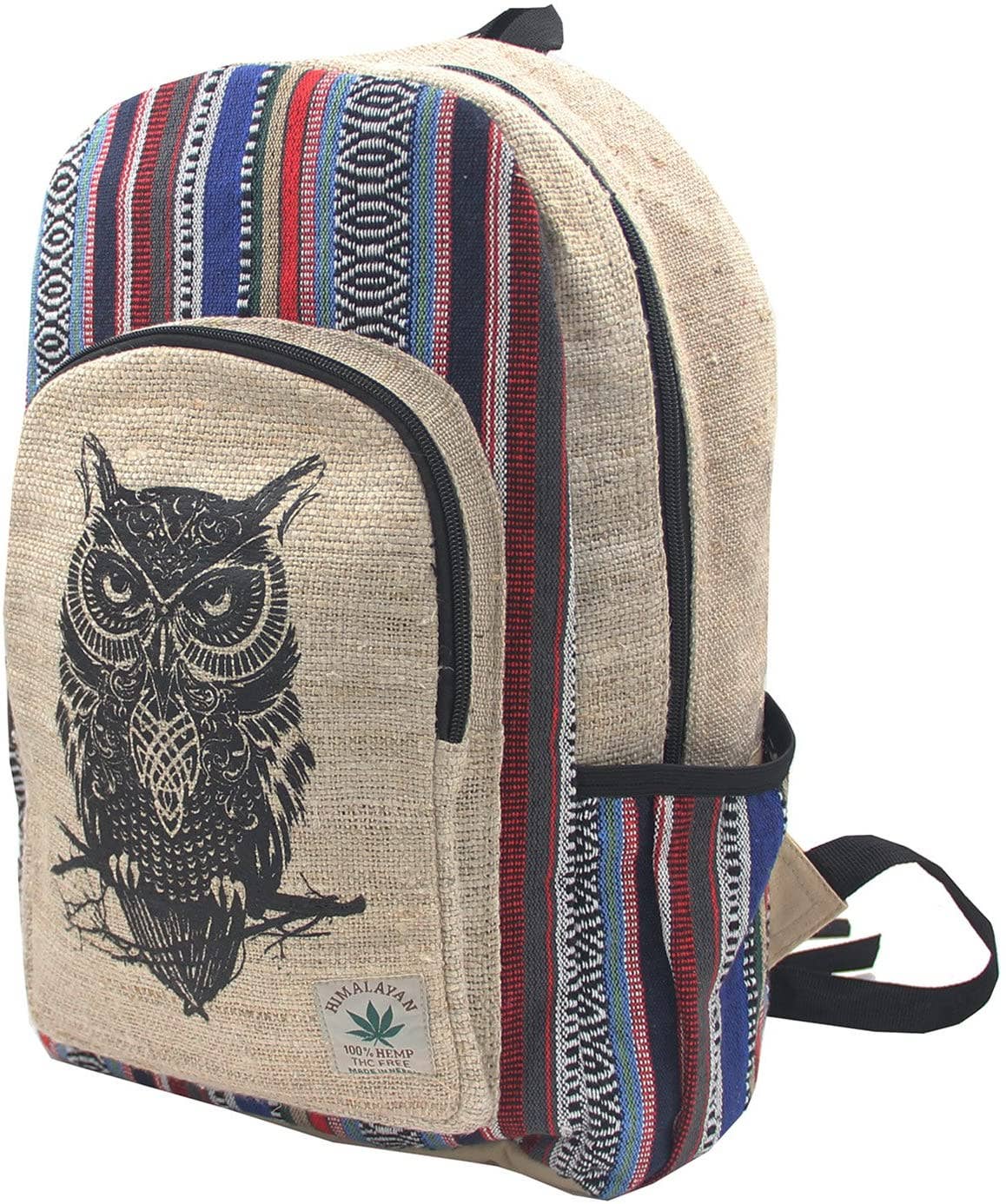 Lungta Imports - Wholesale Backpack - Unisex - Handmade Large Multi Pocket Natural Hemp Nepal Backpack11