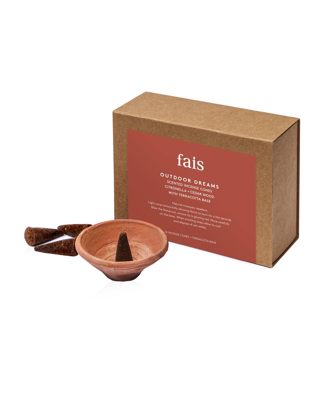 Fais – wholesale Incense – Outdoor Dreams Scented Incense Cones Citronella + Cedar Wood1
