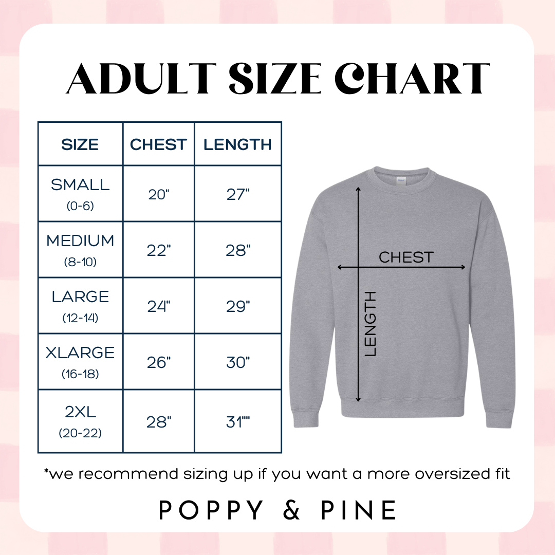 Poppy & Pine - Wholesale Graphic Sweatshirt - Women's - Galentine's Day Social Sweatshirt/Quick Ship/Valentine's Day