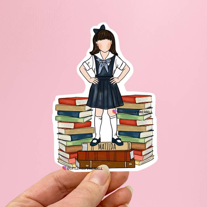 Musical Theatre Inspired Matilda Vinyl Sticker-Bookstacks for wholesale by Little Miss PinkerBell