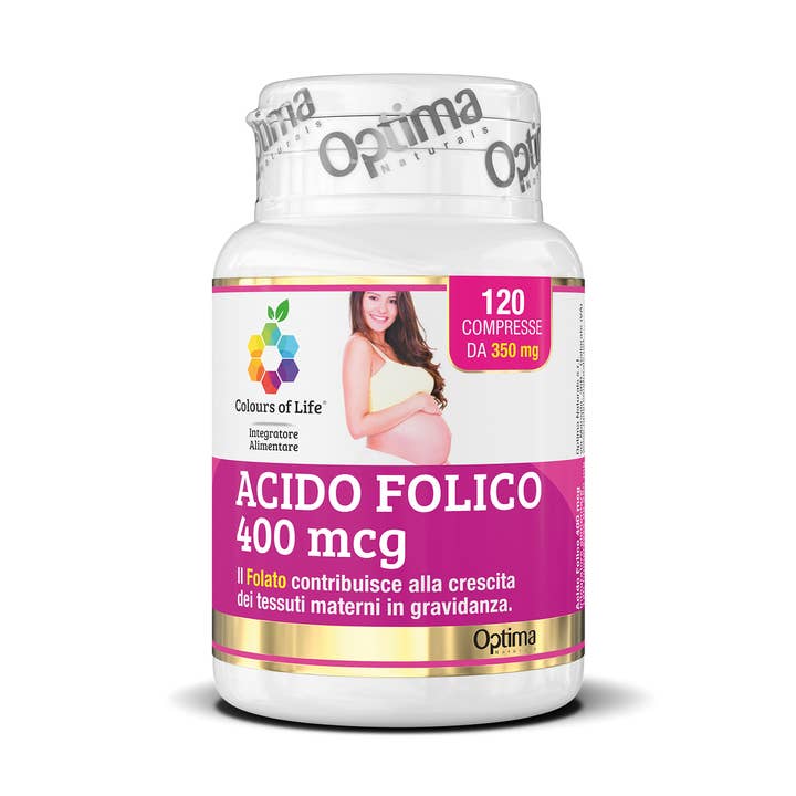 Acide folique 400 mcg, 120 comprimés, 350 mg pour la vente par OPTIMA NATURALS