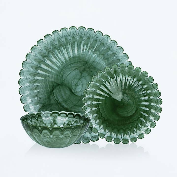 Azure Alabaster Glasgeschirr 4er-Set für den Großhandel von Lainy Home