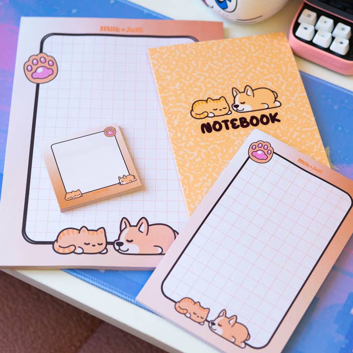 Milk Jelli - Wholesale Stationery/Notecard Set - Kawaii Pets Stationery Set