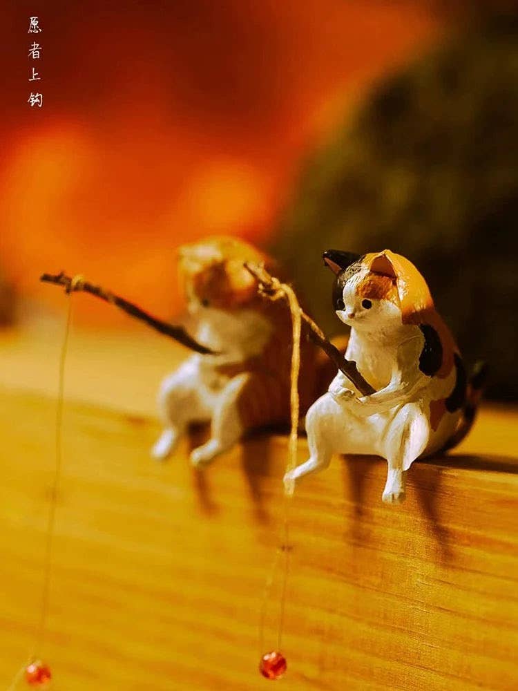 Springer Décor - Wholesale Decoratief beeldje - Zittende Vissende Kat Mini Figuren Blind Box Ver. 11