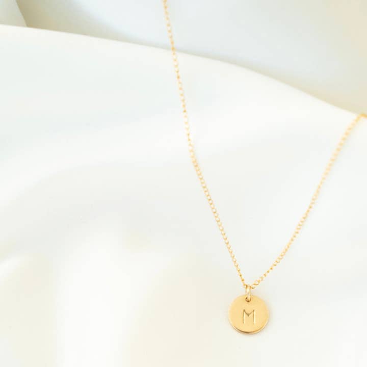 PETITE GOLD - Wholesale Pendant/Charm Necklace - Initial Coin Necklace