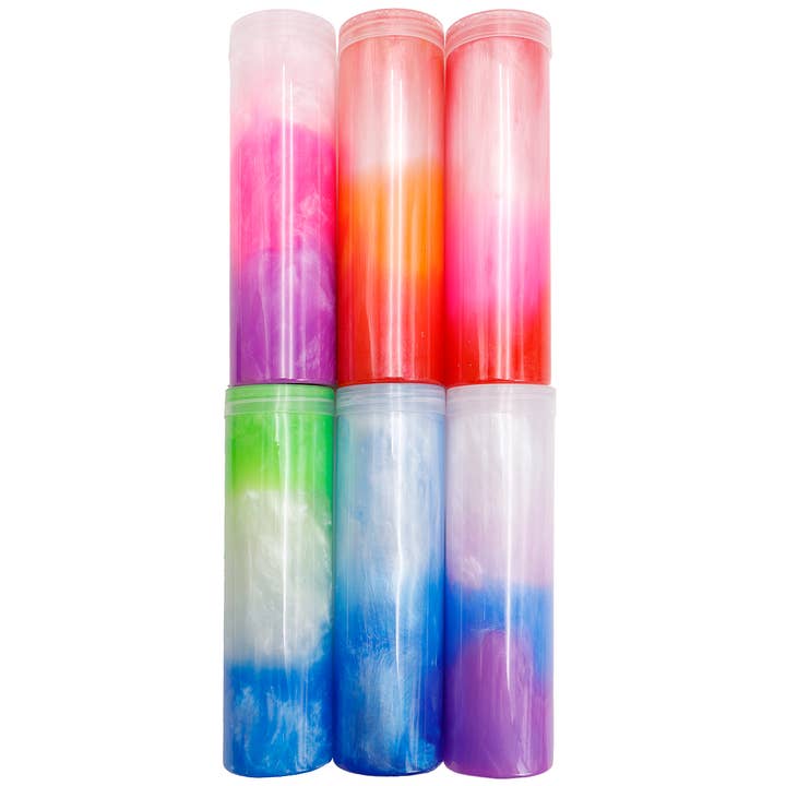 Cap Zone - Wholesale Putty/Slime - Kids - Three Tone Ombre Glitter Shimmer Gel Slime Tube
