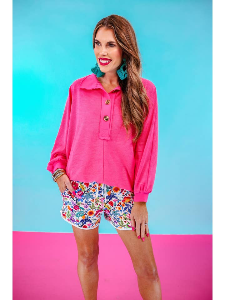 Jess Lea - Wholesale Shorts - Women's - Fiesta Time Floral Drawstring Everyday Shorts