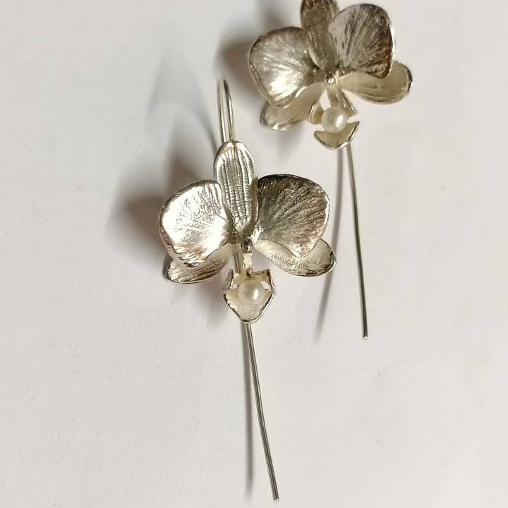 Andrew O'Dell Jewellery – wholesale Dangle earrings – Orchid Drop Earrings Made From Silver2