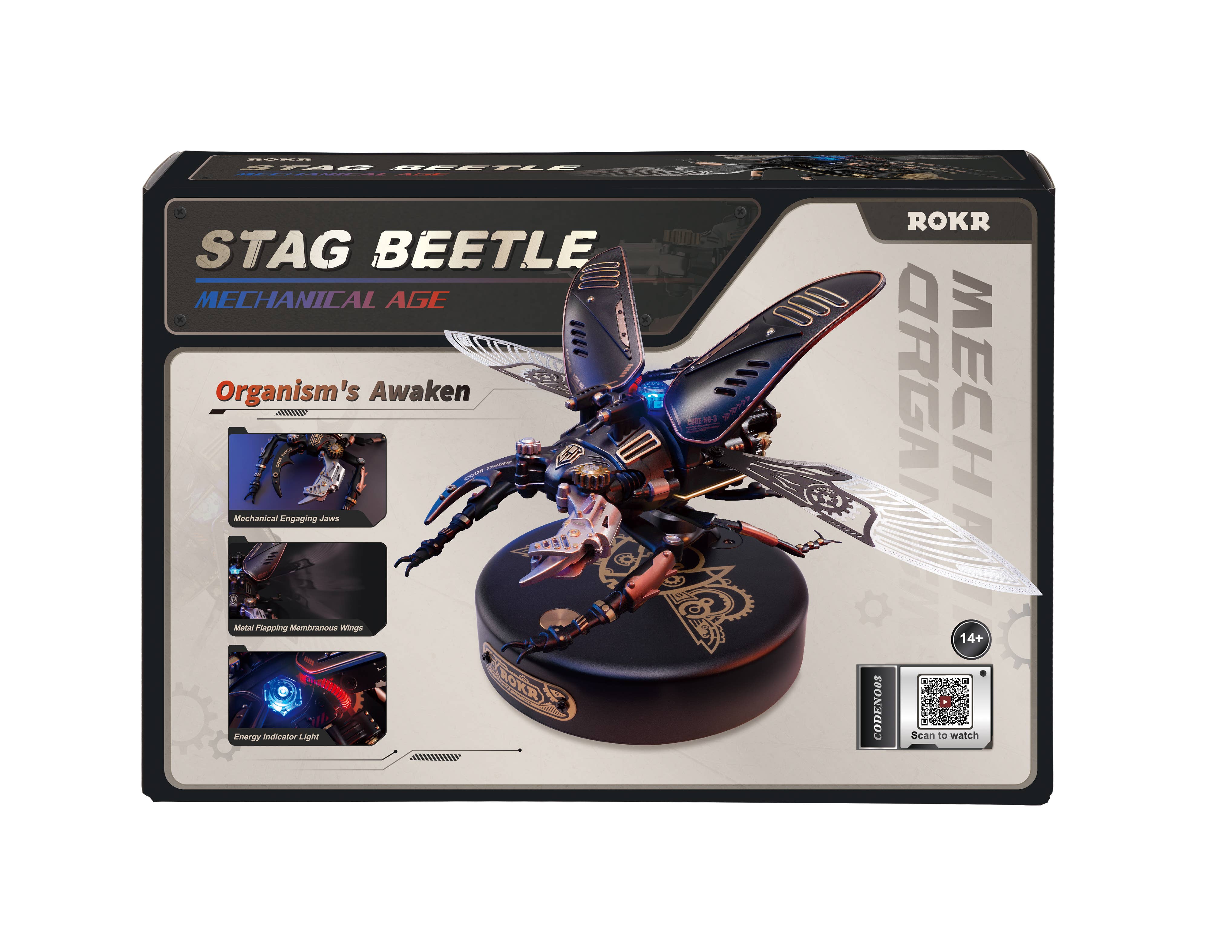 Robotime – Kit de artesanato DIY por atacado – MI03 Stag Beetle ROKR Puzzles ABS Kits de Presentes Mecânicos para Idade13