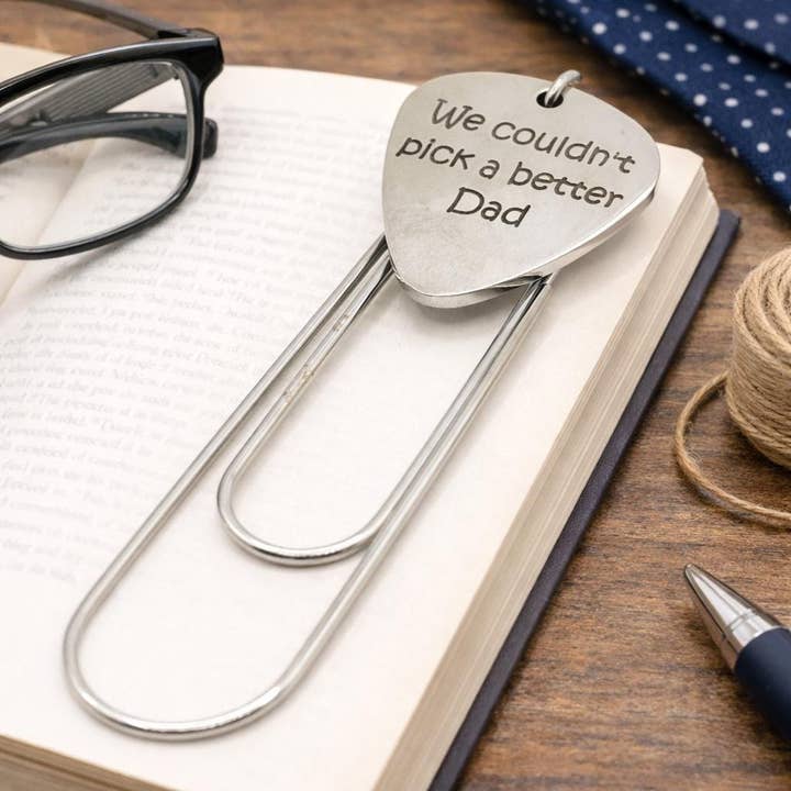 We Couldn't Pick A Better Dad Paperclip Bookmark Stainless Steel Engraved Charm Gift For Dad Fathers Day Gift for wholesale by JKCE Designs