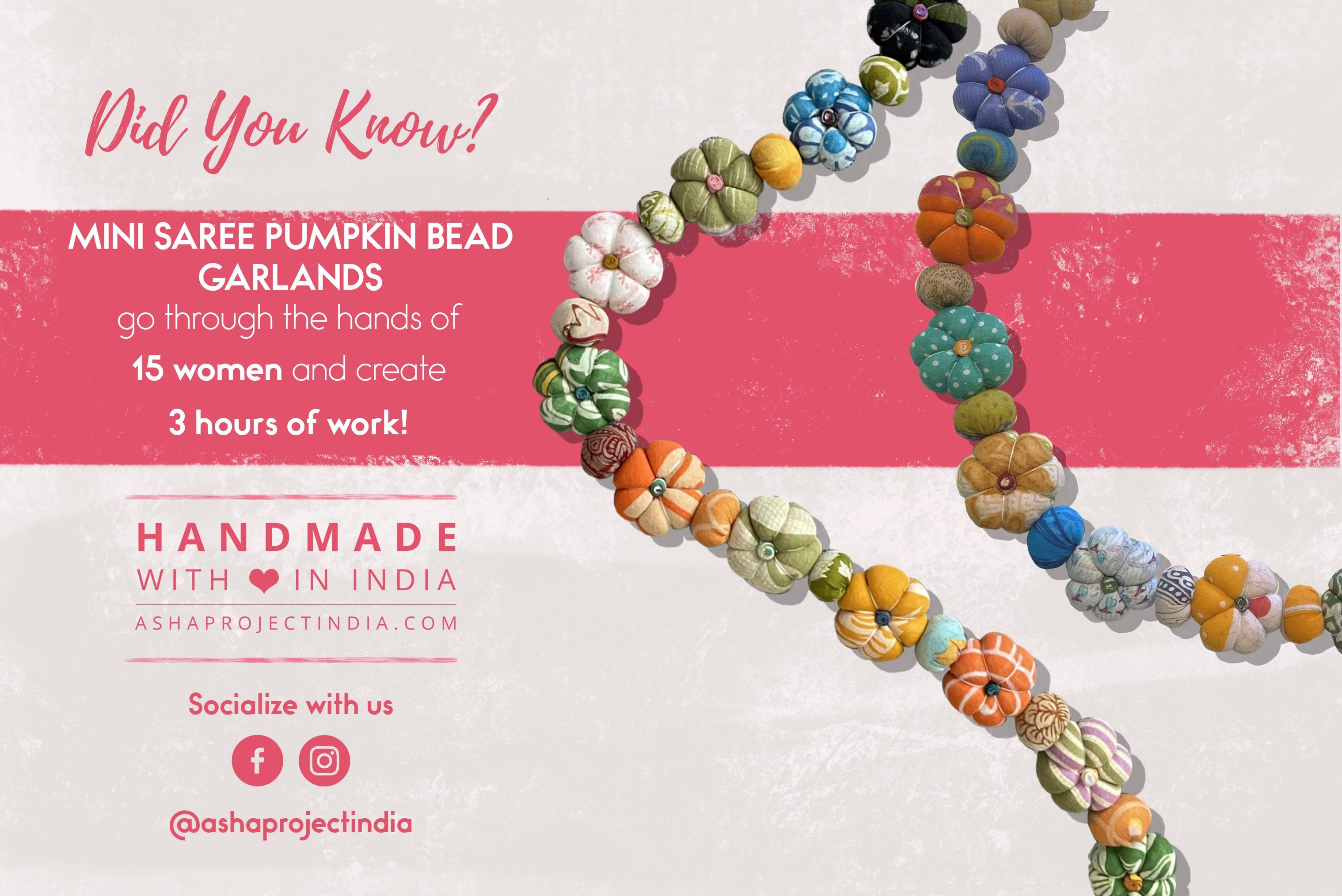 Asha Project – Großhandel Wimpel/Girlande – Mini-Saree-Kürbisperlen-Girlande10