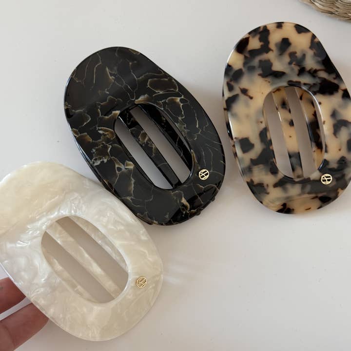 SoapElenGlen - Wholesale Hair Clip - Women's - Elegant Oval Hair Claw, Tortoise & Marble Pattern Hair Clip10