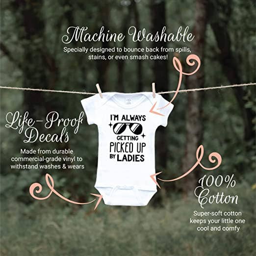 Bump & Beyond Designs - Wholesale Bodysuit (Non-Footed) - Baby - I'm Always Getting Picked up by the Ladies Funny Baby Onesie2