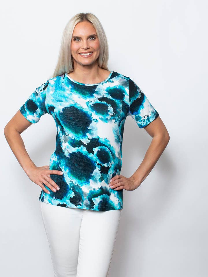 Viscose Prints - Tee Shirt Slightly Shorter Sleeve for wholesale by SnoSkins