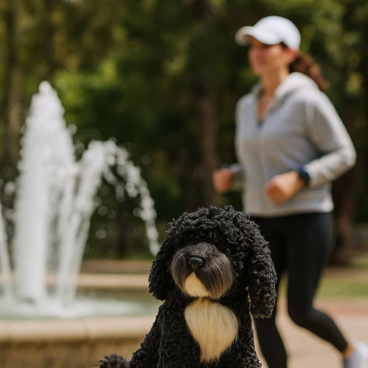 Bocchetta Plush Toys – Großhandel Plüschtier – Hund – Bonnie - Oodle, 30 cm sitzend, schwarz1