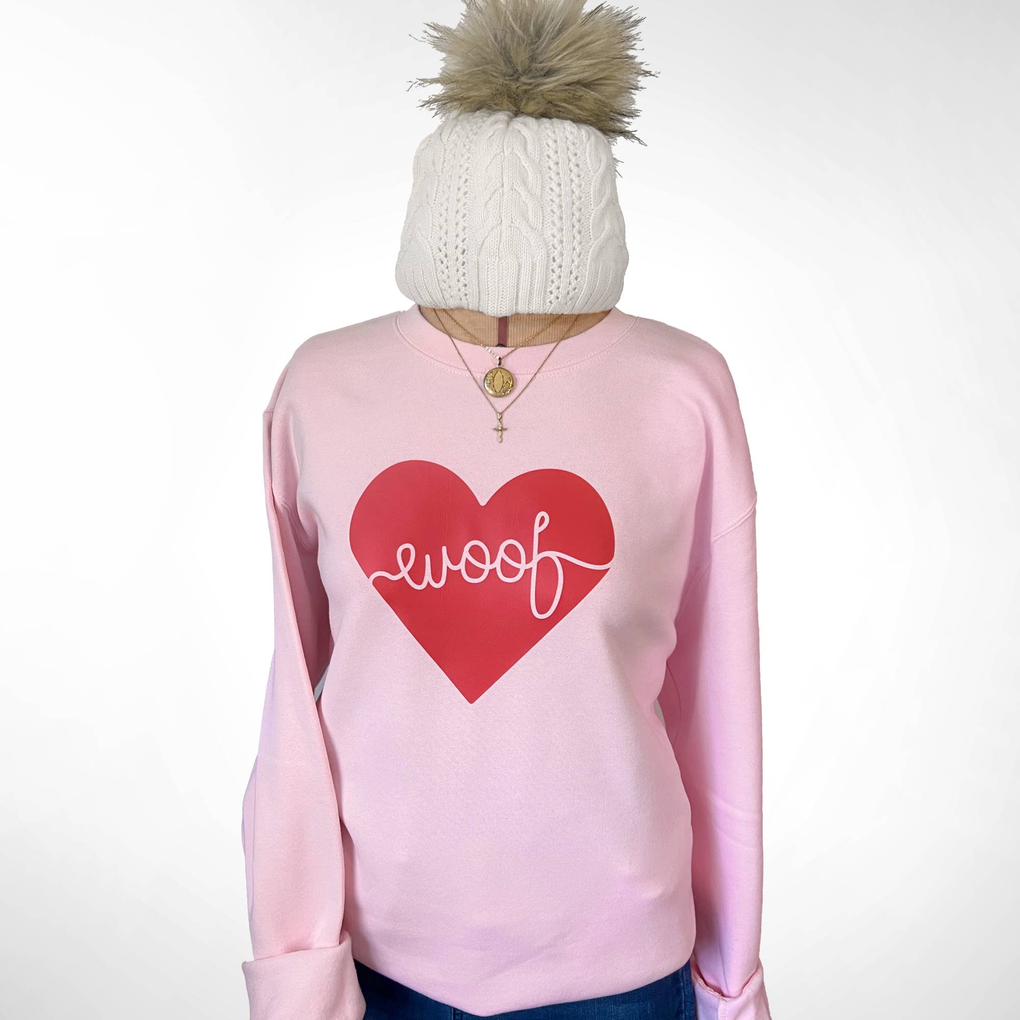 Poppy & Lou - Wholesale Graphic Sweatshirt - Women's - Woof Heart Dog Sweatshirt3
