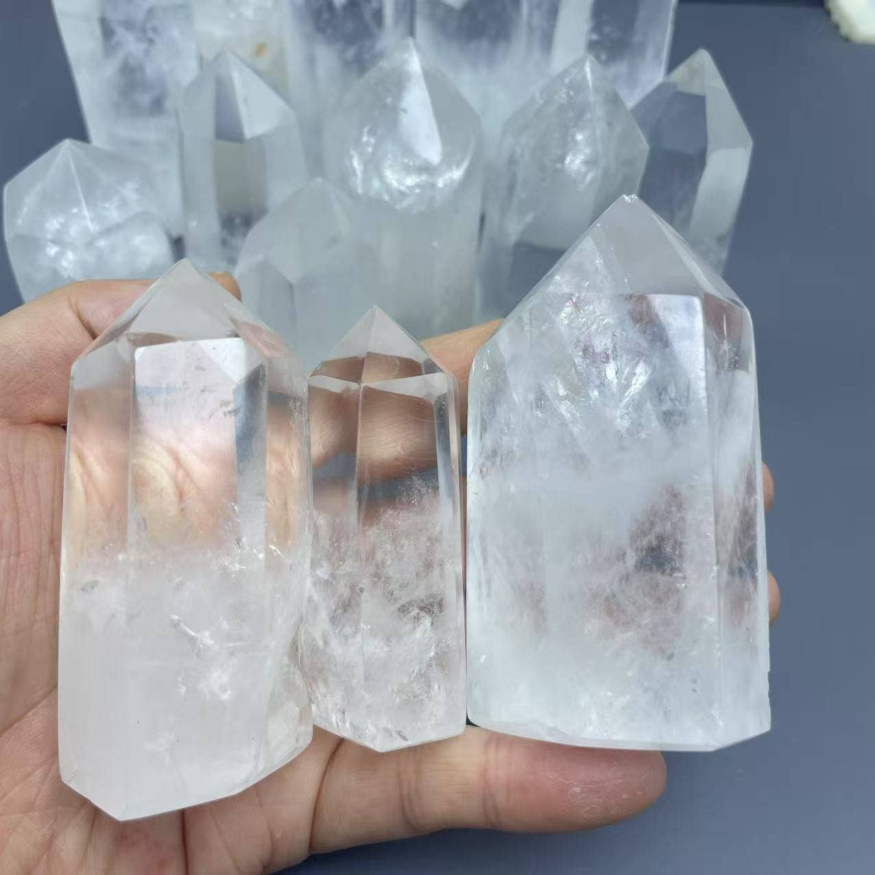 Crystal Deal· Wholesale - Wholesale Multi-Stone Ring - Clear Quartz Tower Set of 1LB, 3 Sizes available5