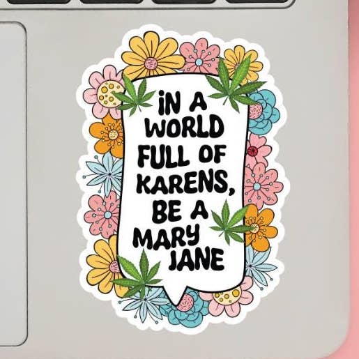 420 Stoner Girl Holographic Vinyl Sticker Cannabis Decal #34 for wholesale by Cheeky Chick Sticker Co.