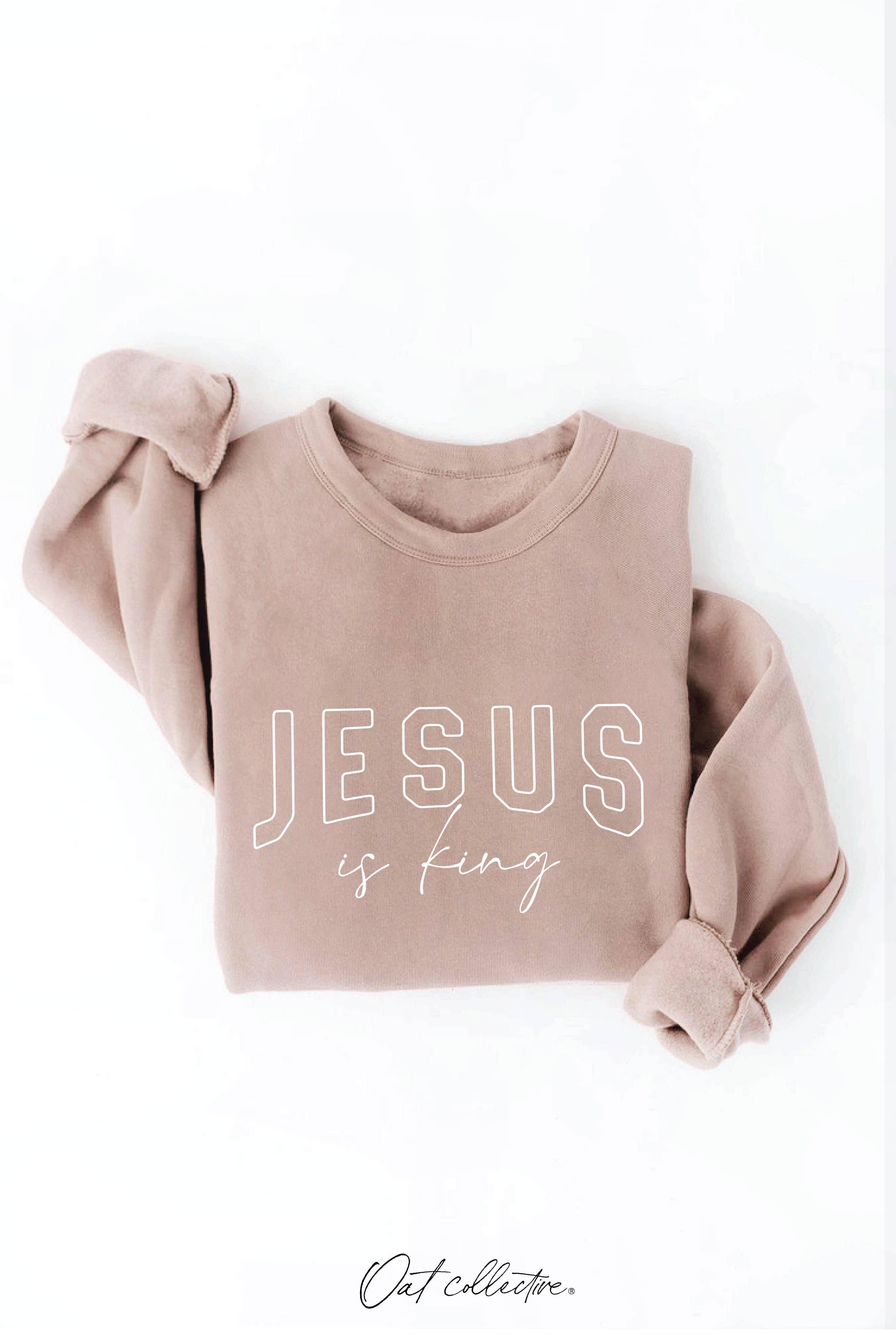 OAT COLLECTIVE – Engroshandel Grafisk Sweatshirt - Dame – JESUS IS KING grafisk sweatshirt - afslappet pasform3
