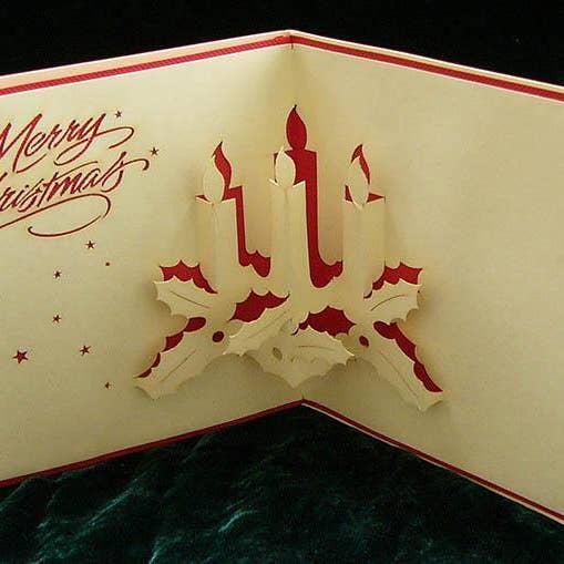 Candele natalizie per la vendita all'ingrosso da parte di Henry Pop Up Cards