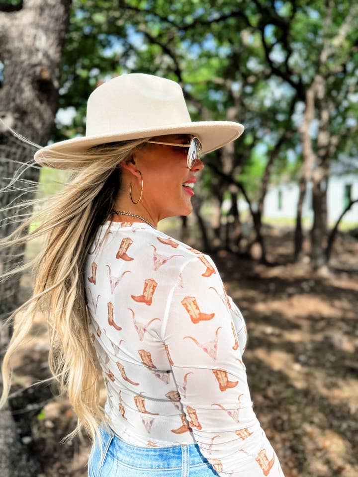 BLAKELEY - Wholesale Blouse - Women's - BOOTS & BLOOMS COLLECTION MESH TOPS8