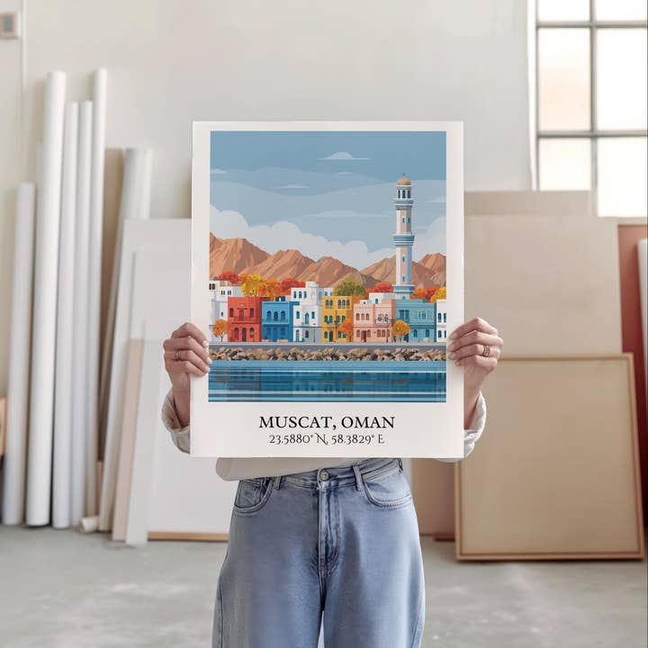 Premium Travel Art - Wholesale Art Print - Muscat Wall Art, Muscat Oman Print, Oman Watercolor, Oman Travel Gift, Travel Print, Travel Poster, Housewarming Gift4