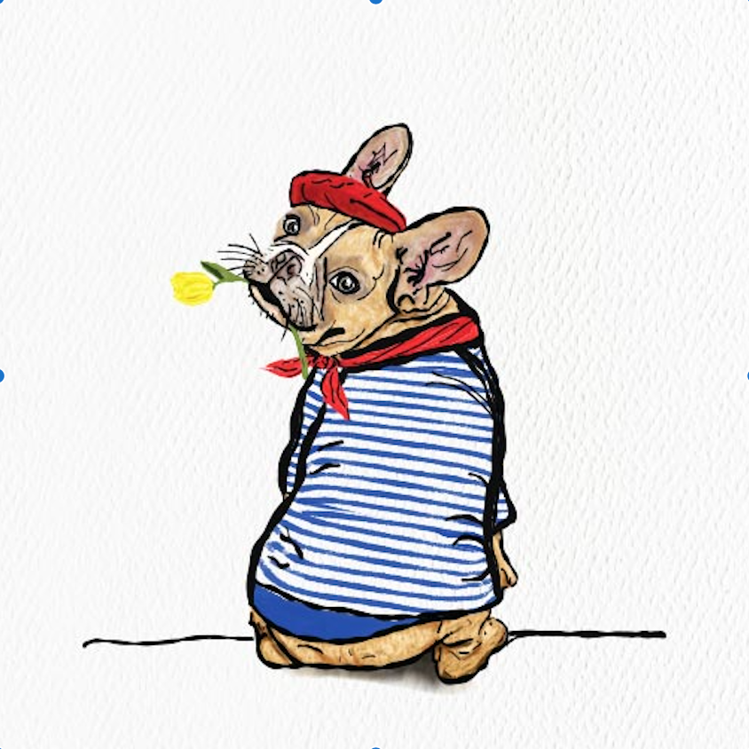 Mitzi Bitsy Spider - Wholesale Thank You Card - Merci, Frenchie — French Bull Dog Thank You Greeting Card2