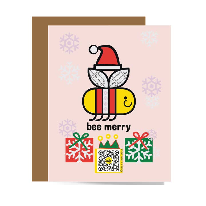 Bee Merry - QR Code Singing Christmas Card - Original Music for wholesale by Smile Songs