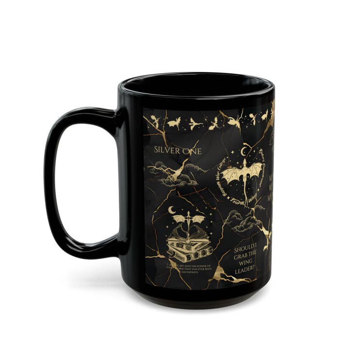 MagicMerchEmporium - Wholesale Coffee Mug - Fourth Wing Black & Gold Mug4