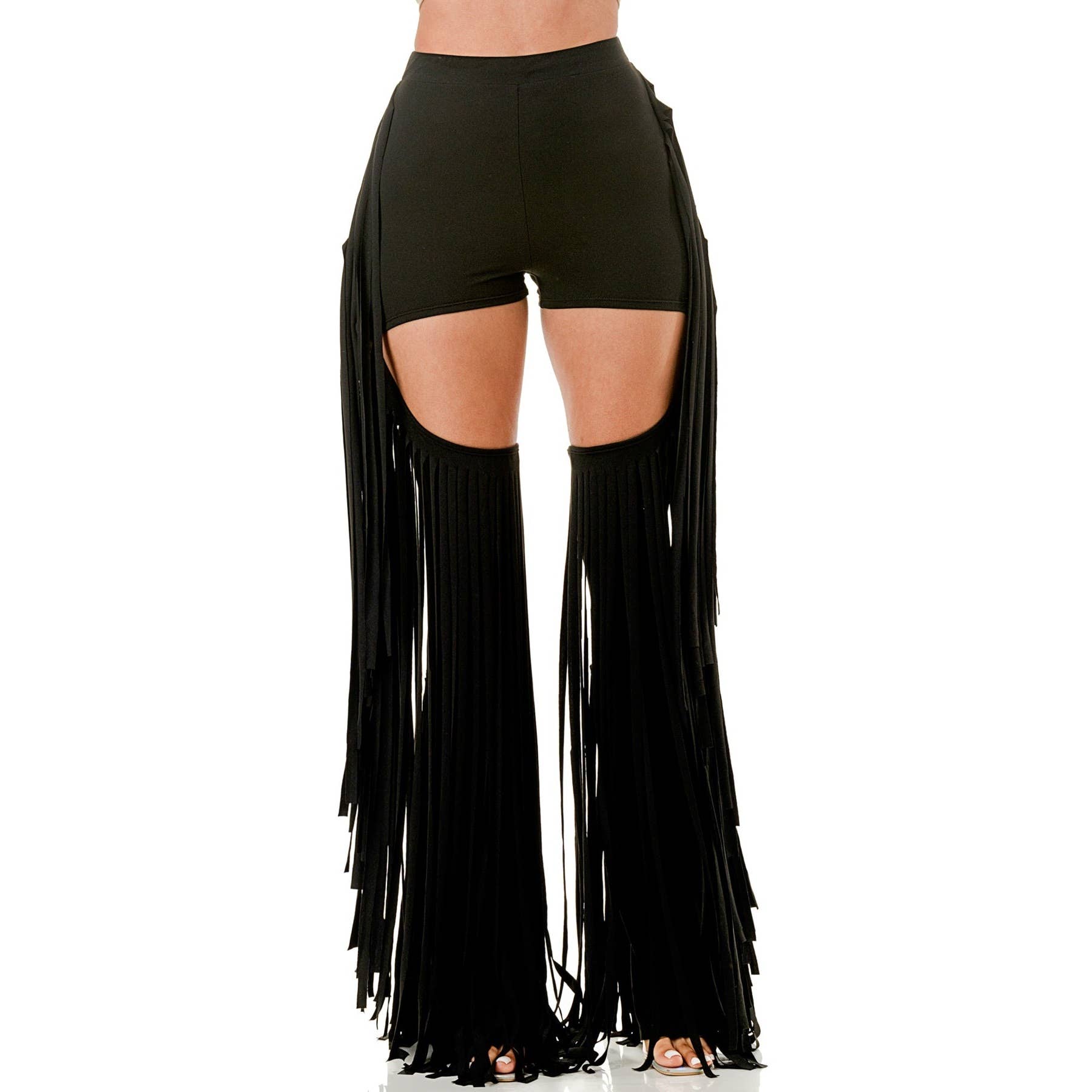 Black Pearl Clothing - Wholesale Shorts - Women's - SIDE FRINGE DETAIL LEG SHORT PANTS1