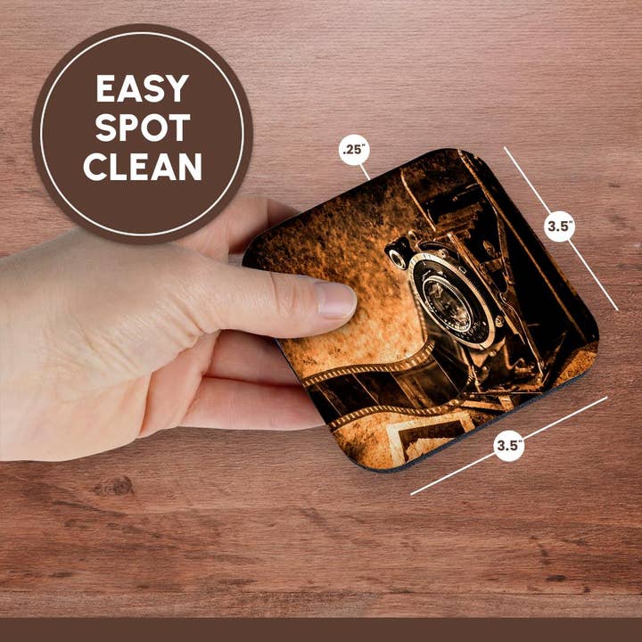 3dRose - Wholesale Coasters - 3dRose, Image of Old Grungy Film Camera, Coaster13