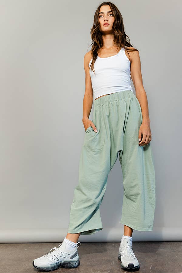 BUCKETLIST INC - Wholesale Pants - Women's - P5385  Solid Knit Harem Pants0