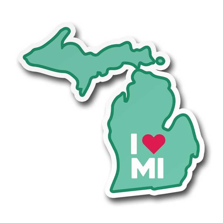 I Heart Michigan Sticker Vinyl Decal for wholesale by CJ's Sticker Shop