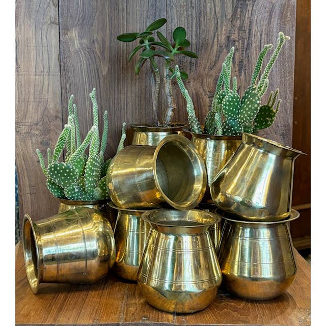 Asia West - Wholesale Plant Pot - Small Brass Pot