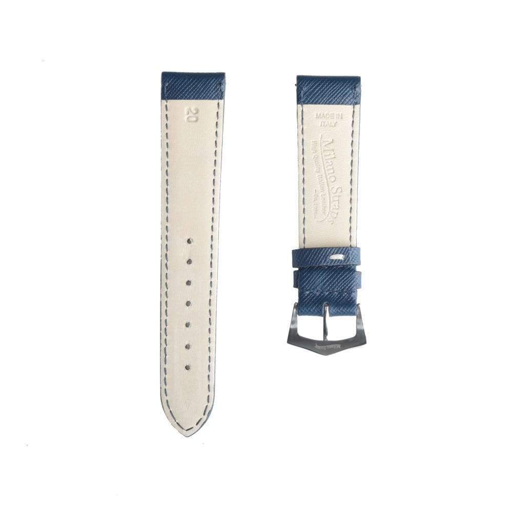 MilanoStraps - Wholesale Watch Band/Strap - Women's - Blu Saffiano Folded Edge Blu Stitches Watch Strap3