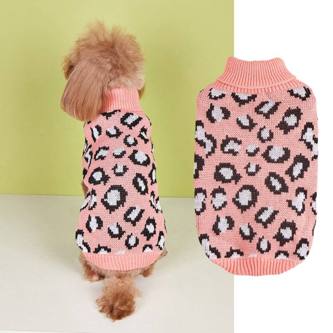 Cheerhunting – Engroshandel Sweater - Hund – Ozzie leopardmønstret trøje til små hunde6