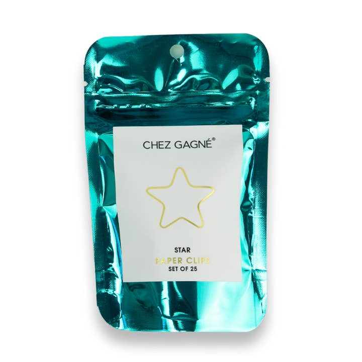 Star - Unique Gold Plated Paper Clips - Pack of 25 for wholesale by Chez Gagné