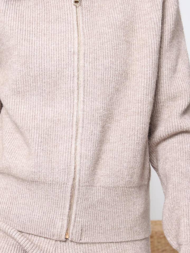 DIX-ONZE - Wholesale Top & Pant Set (NOT Loungewear) - Women's - Zipped Knit Set – Wide Collar Jacket & Straight Pants27