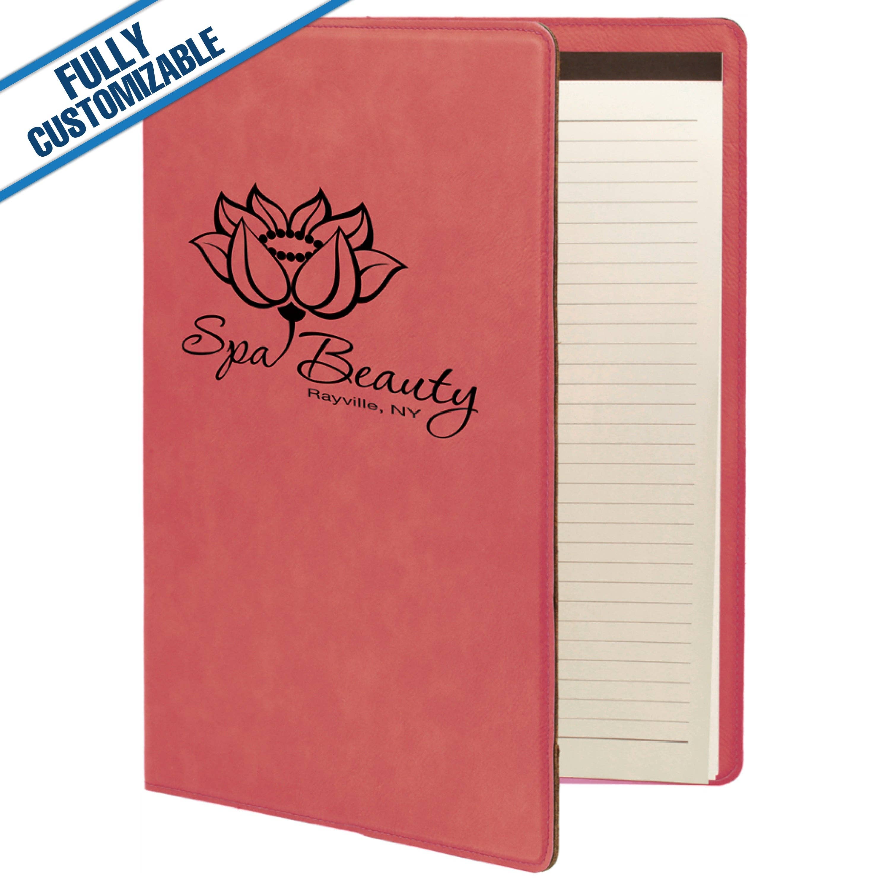 GiftWorksPlus - Wholesale Notepad - 7"x9" Leatherette Portfolio & Notepad - Fully Customizable7