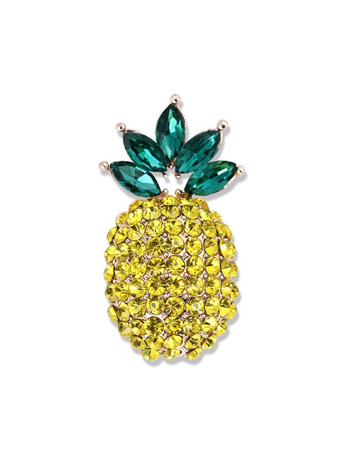 Pineapple Rhinestone Brooch PA4786 for wholesale by Ole
