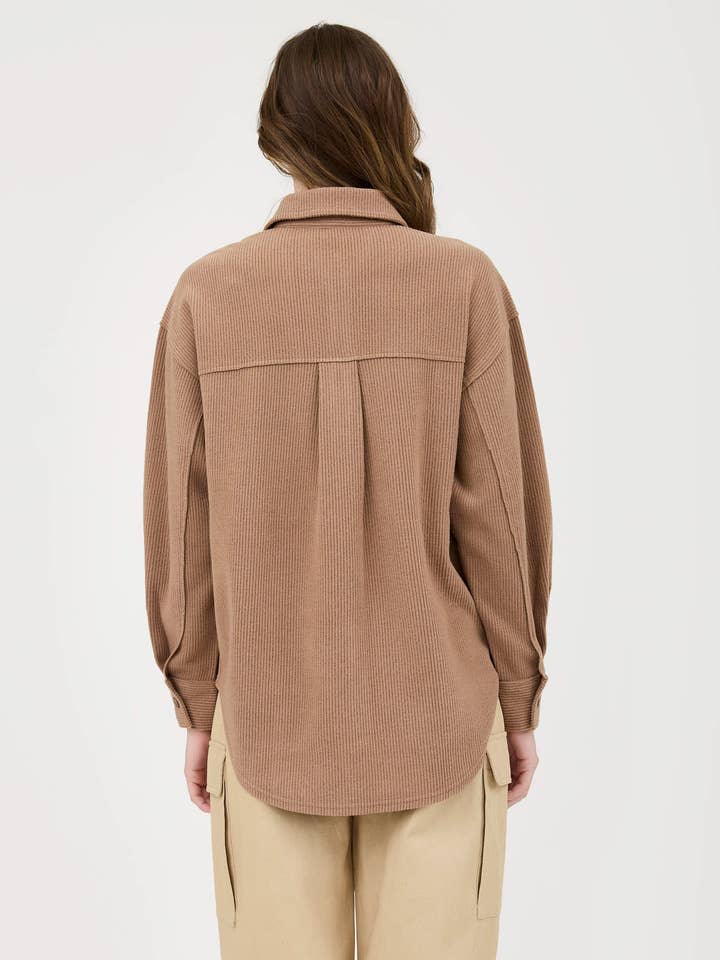 Blu Pepper - Wholesale Knit Top - Women's - RIB KNIT EXPOSED SEAM BUTTON UP TOP20