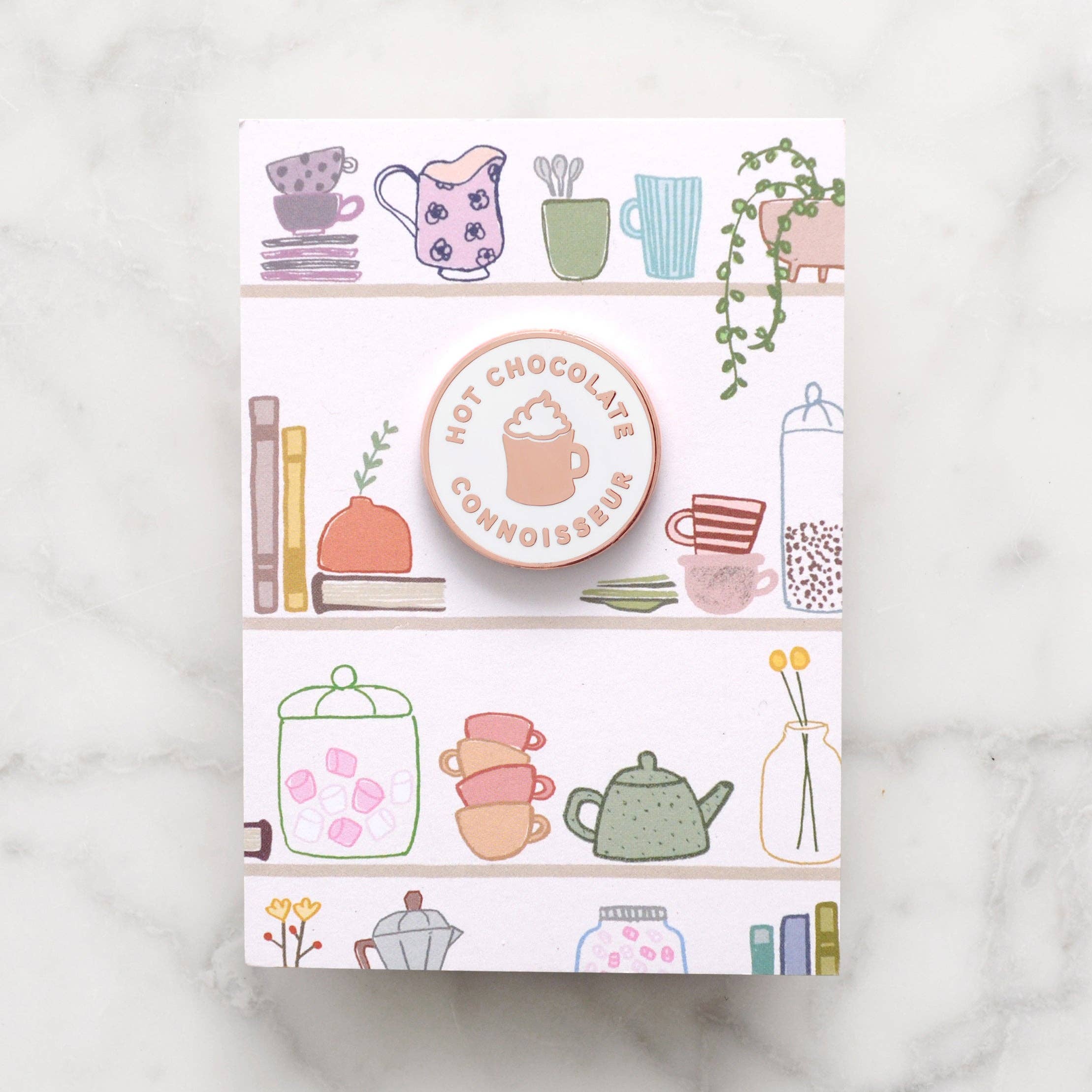 Alphabet Bags – wholesale Lapel pin/button – Hot Chocolate Connoisseur - Enamel Pin1