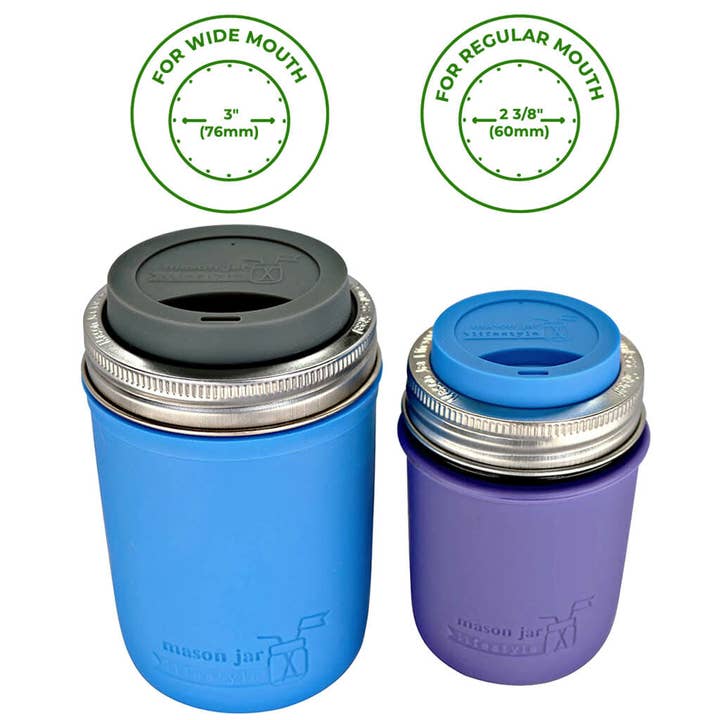 Mason Jar Lifestyle - Vente Couvercle de boisson - Couvercle en silicone avec bande en acier inoxydable pour bocaux3